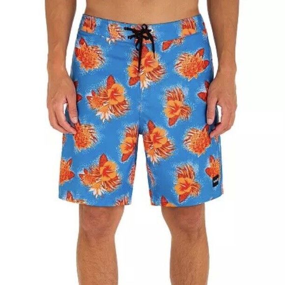 Hurley Mens Weekender 20" Board Shorts Swim Trunks Size 33 Hawaiian Floral 8" In - Picture 1 of 9